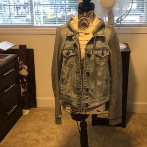American Eagle denim jacket/hoodie combo.
